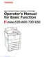 Preview: Operator's Manual For Basic Function