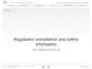 Preview: Regulatory Compliance And Safety Information