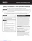 Preview: Safety, Installation, And Operation Manual