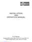 Preview: Installation And Operation Manual