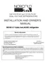 Preview: Installation And Owner's Manual
