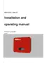 Preview: Installation And Operating Manual