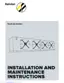 Preview: Installation And Maintenance Instructions