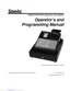 Preview: Operator's And Programming Manual