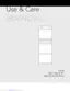 Preview: Use & Care Manual