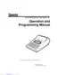 Preview: Operation And Programming Manual