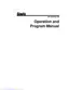 Preview: Operation And Program Manual