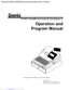 Preview: Operation And Program Manual
