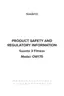 Preview: Product Safety And Regulatory Information