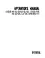 Preview: Operator's Manual