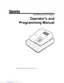 Preview: Operator's And Programming Manual