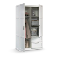 Preview: 2-Door Wardrobe/Armoire Clothes Storage Cabinet With Hanger Rod & Shelves White