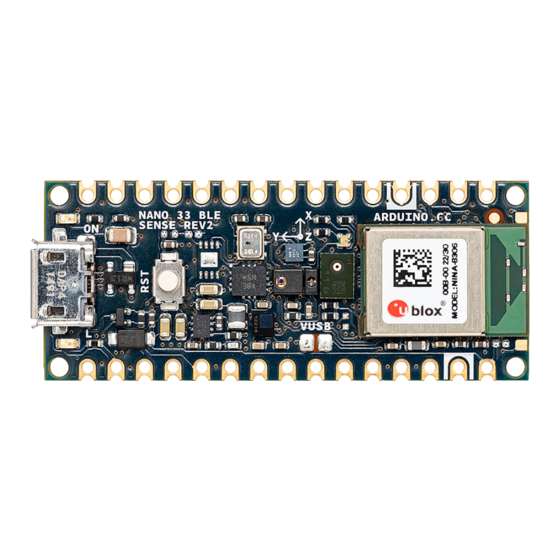 Arduino Nano 33 BLE Sense Rev2 - User Manual