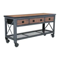 Preview: Industrial Metal and Wood Workbench